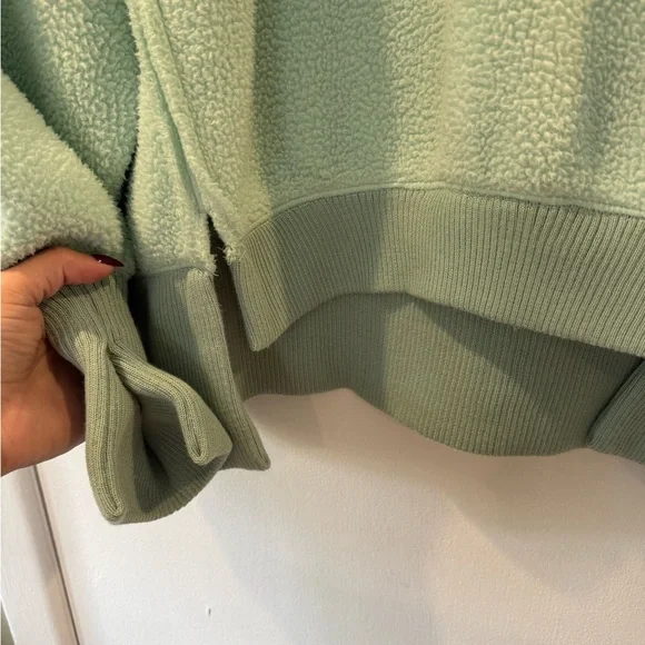 We The Free Camden Fleece Light Green Women's Crew Neck Sweater - Picture 3 of 5